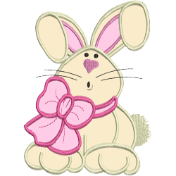 Coelha com laço rosa